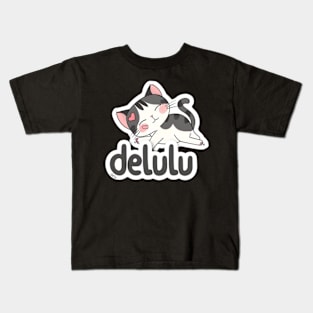 Delulu Cat Kids T-Shirt